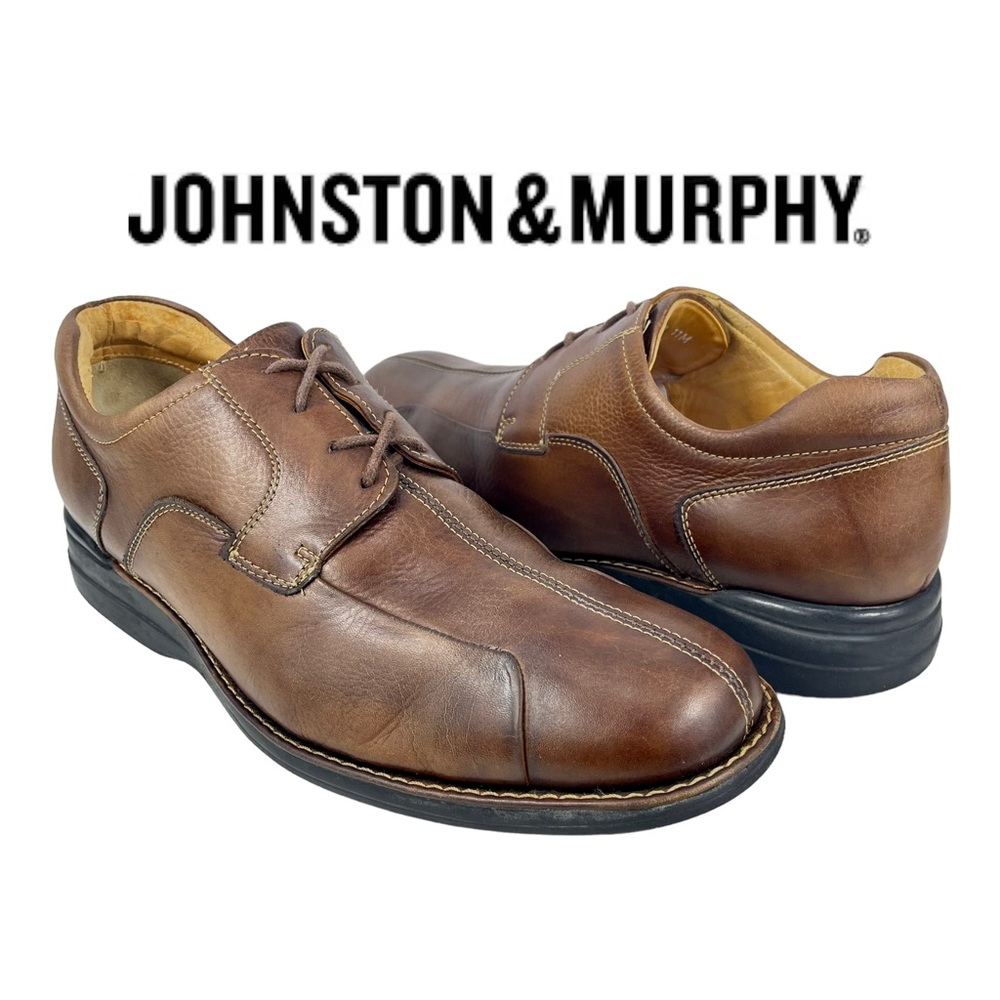 Johnston & Murphy | Mens 11M| Shuler Bicycle Brown Leather Derby Flex Sole Shoe